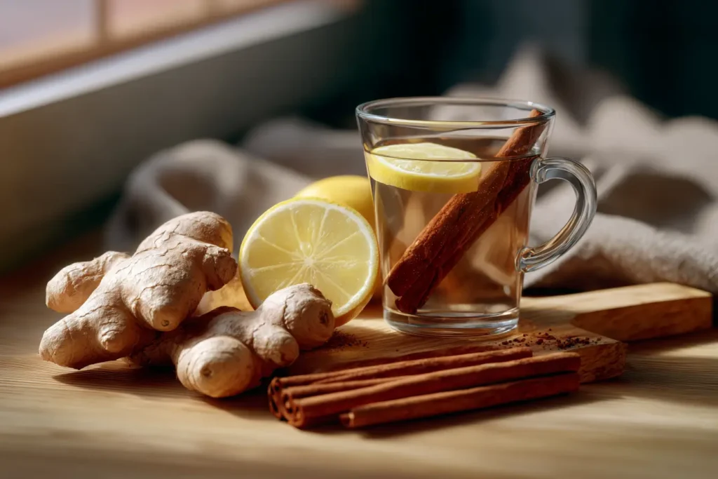 Ingwer und Zimt Trend 2025 – frische Zutaten und Detox-Getränk