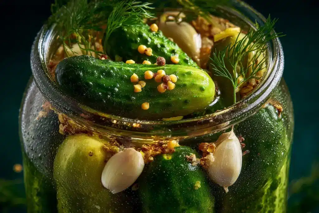 Gurken einlegen DDR Rezept im Glas mit Dill, Knoblauch und Senfkörnern