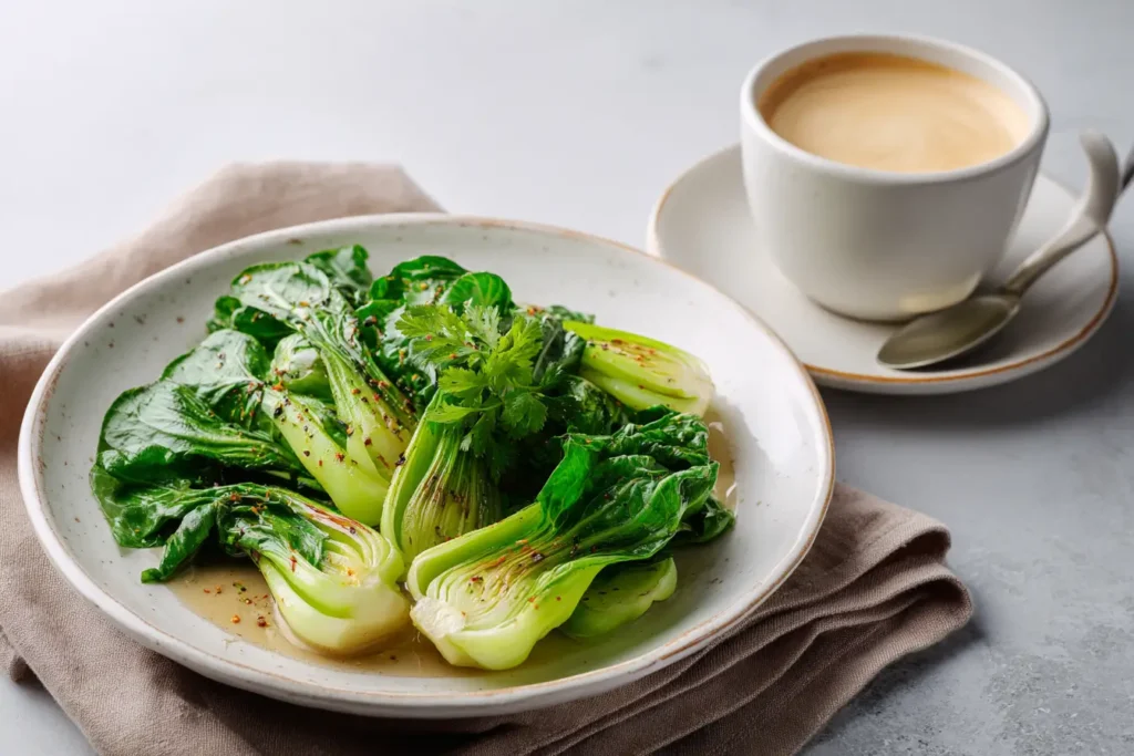 Pak Choi Zubereitung in der Küche