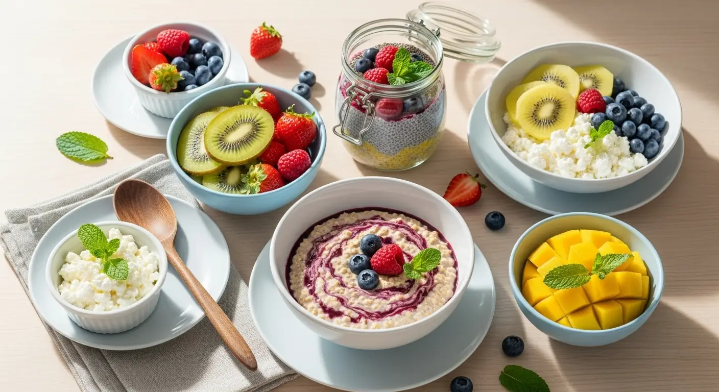 Zuckerarme Rezepte – gesundes Frühstück mit Haferflocken und Chia