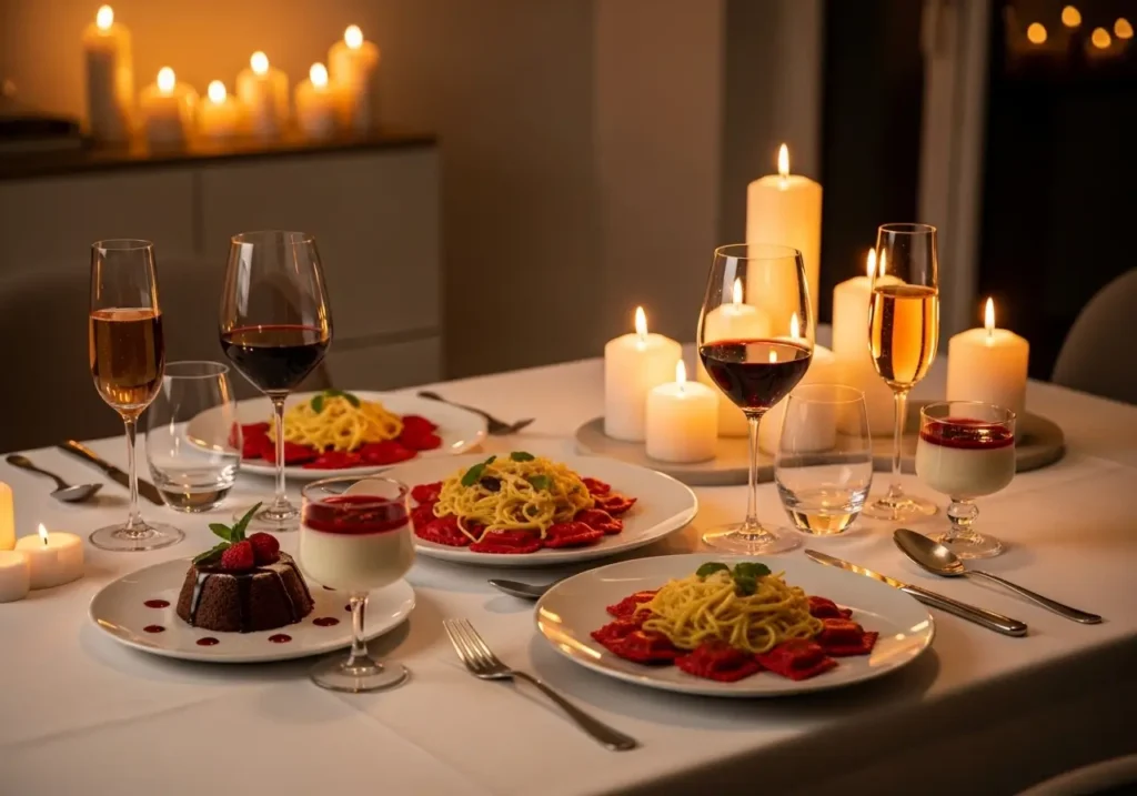 Rezepte für den Valentinstag mit romantischem Dinner, Desserts und Getränken für Paare