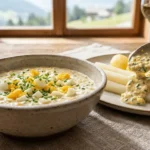 Bozner Sauce mit Spargel und Schnittlauch traditionelle Südtiroler Kaltsauce