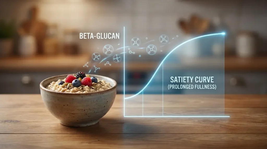 Blutzuckerverlauf nach Haferflocken Frühstück ruhige Kurve kein Spike Beta-Glucan