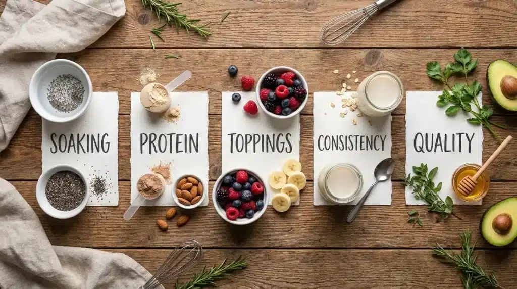 Fünf Ernährungsregeln Dr Wimmer Haferflocken Flatlay Kärtchen Zutaten