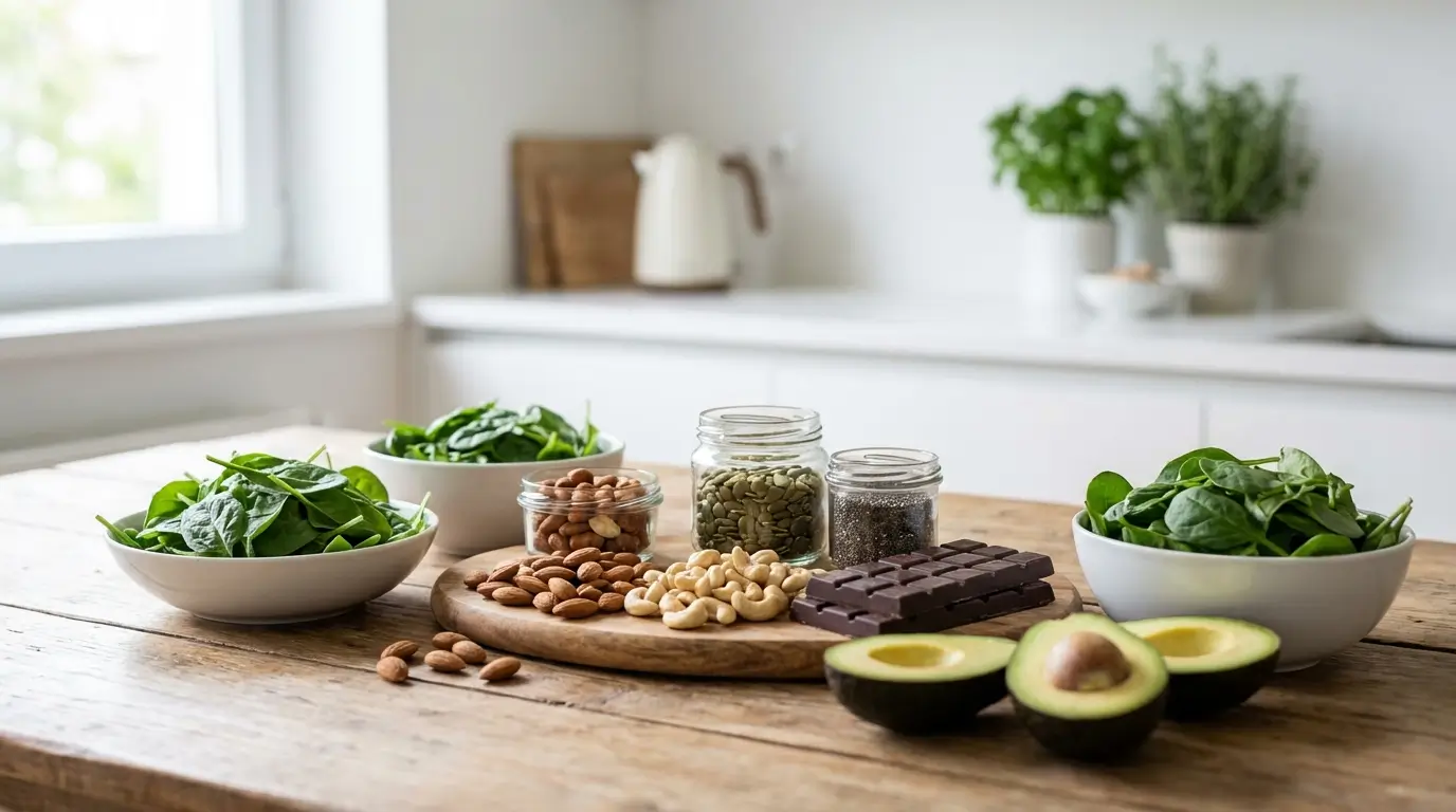 magnesium rich foods for weight loss including spinach nuts and seeds