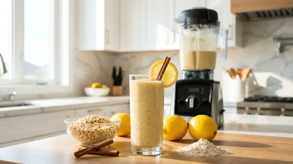 oatzempic drink made with oats lemon and cinnamon for weight loss