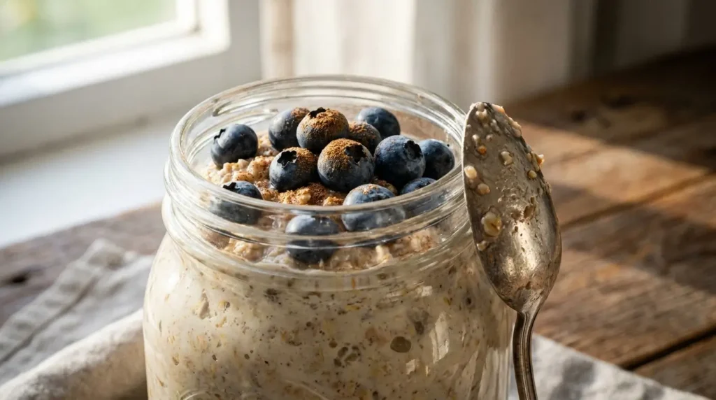 Overnight Oats mit Quark und Beeren im Schraubglas bariatrisches Rezept