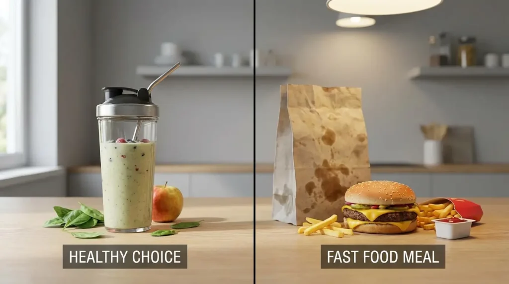 protein shake vs fast food calories comparison for weight loss