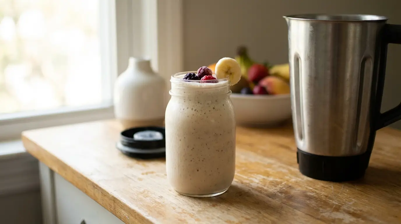 protein shake for weight loss with fruits and blender