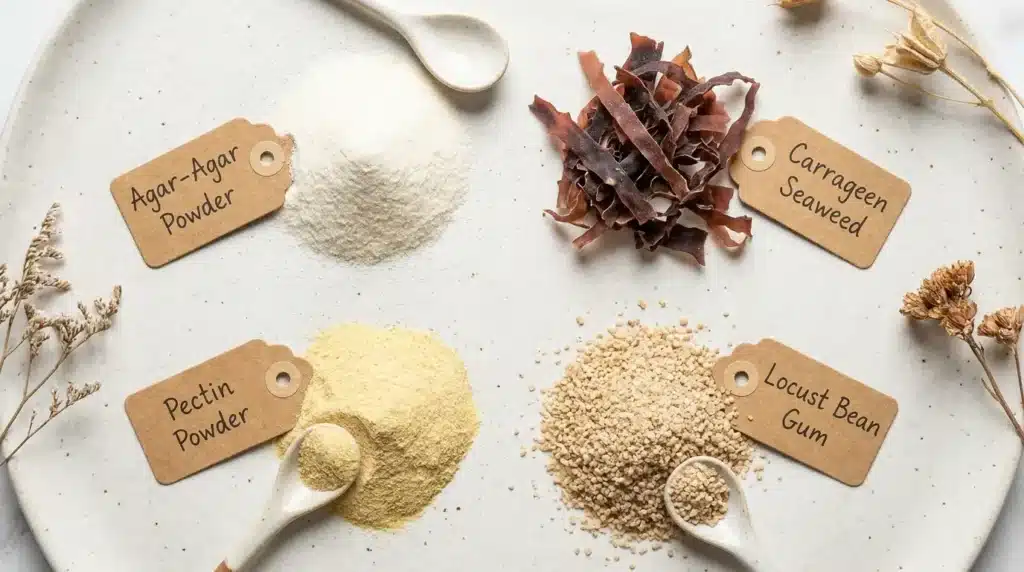 Vegane Gelatine-Alternativen: Agar-Agar, Carrageen, Pektin und Johannisbrotkernmehl