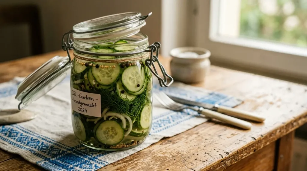 Schüttelgurken im Schraubglas mit Dill und Zwiebeln nach originalem DDR Rezept