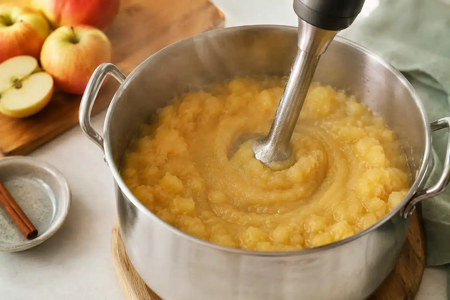 Apfelmus kochen und pürieren