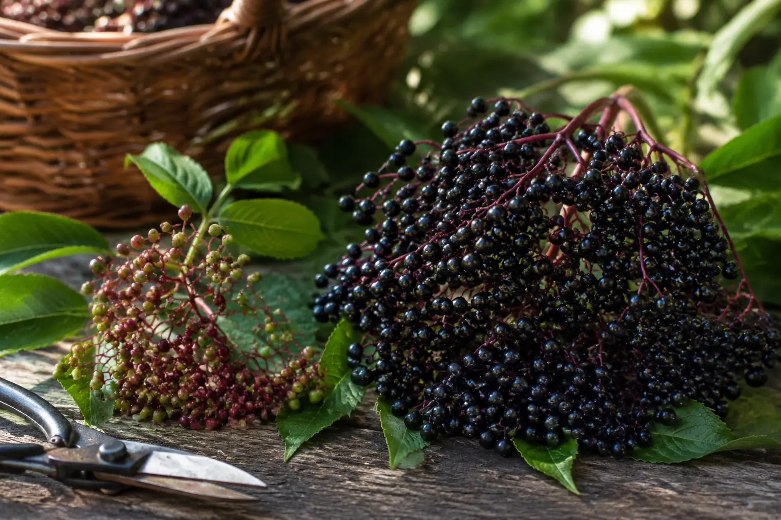Reife Holunderbeeren sicher erkennen