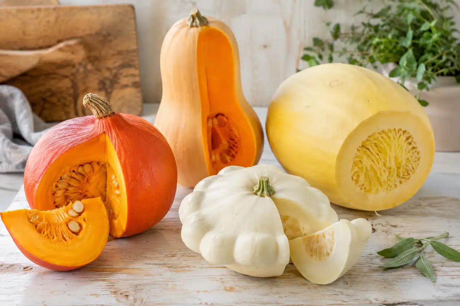 Kürbissorten Hokkaido und Butternut im Vergleich