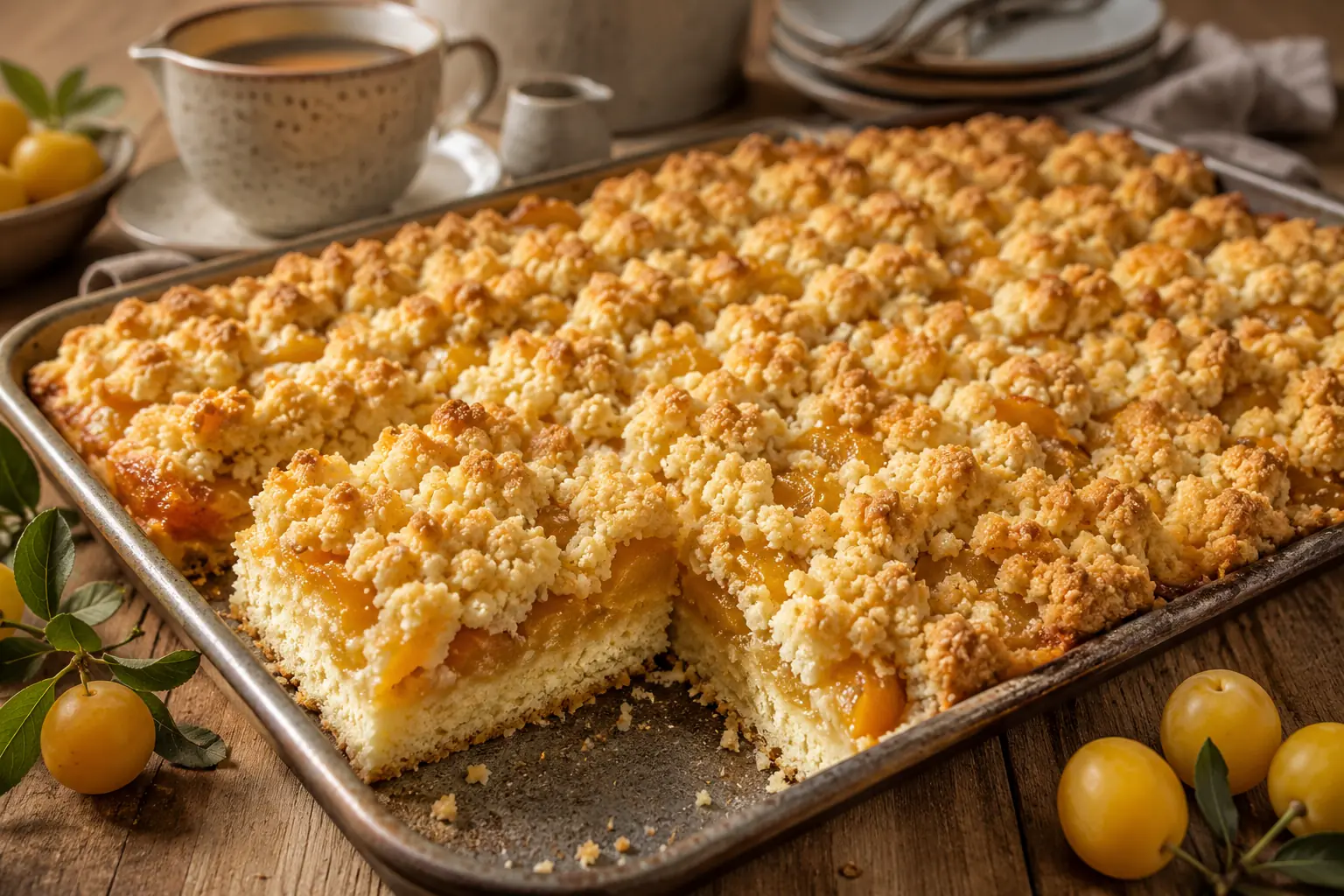 Mirabellenkuchen mit knusprigen Streuseln