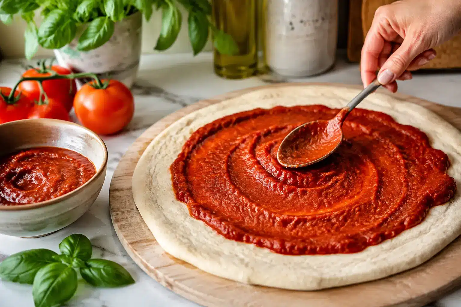 Dickere Tomatensoße als Pizzasauce
