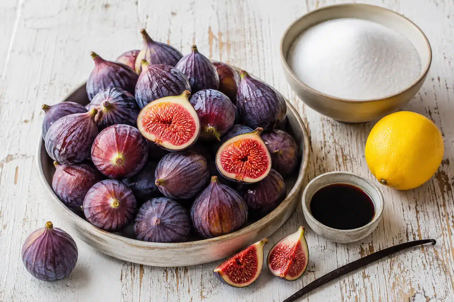 Zutaten für selbst gemachte Feigenmarmelade