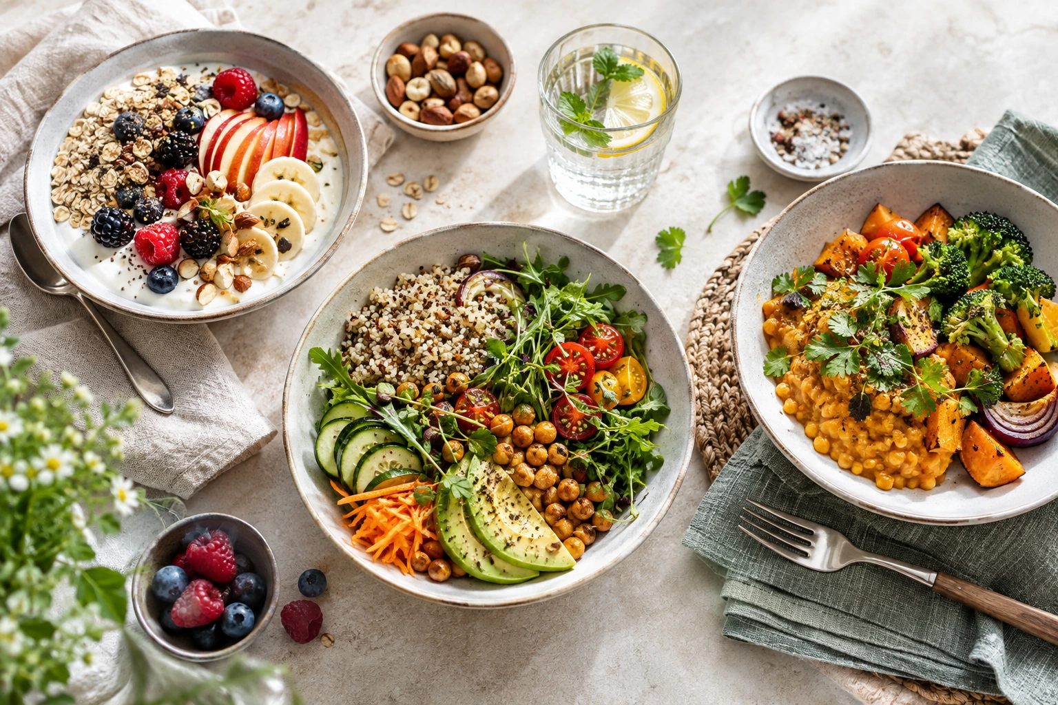 Ernährungs-Docs Frühstück, Mittagessen und Abendessen Gesunde Frühstücks-, Mittags- und Abendessen-Ideen im Ernährungs-Docs Umfeld