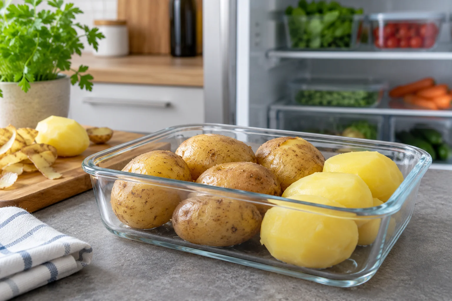 Gekochte Kartoffeln beim Abkühlen für resistente Stärke