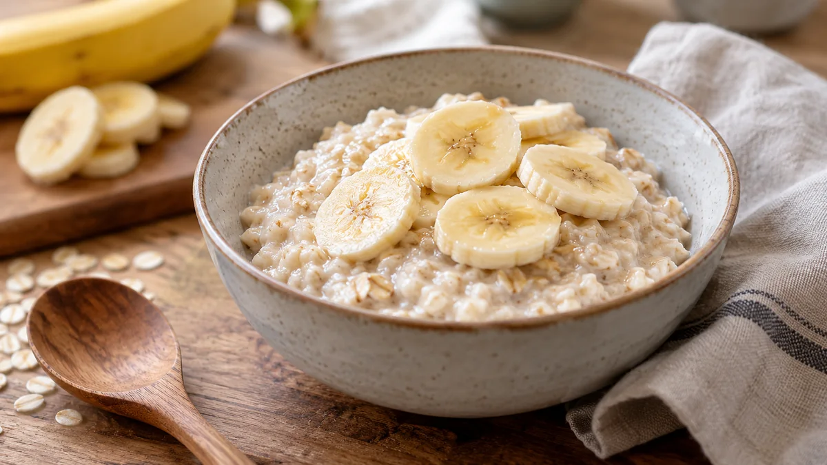 Warmes Haferporridge mit Banane