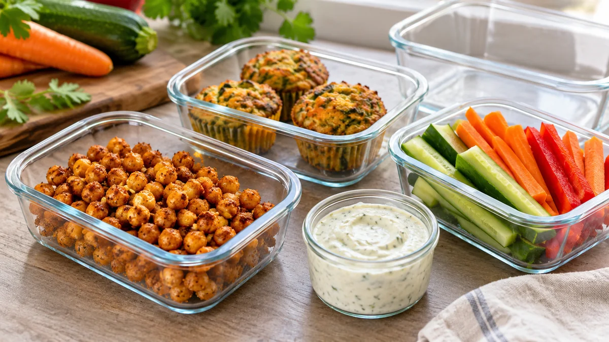 Mehrere vorbereitete herzhafte Snacks in Portionen