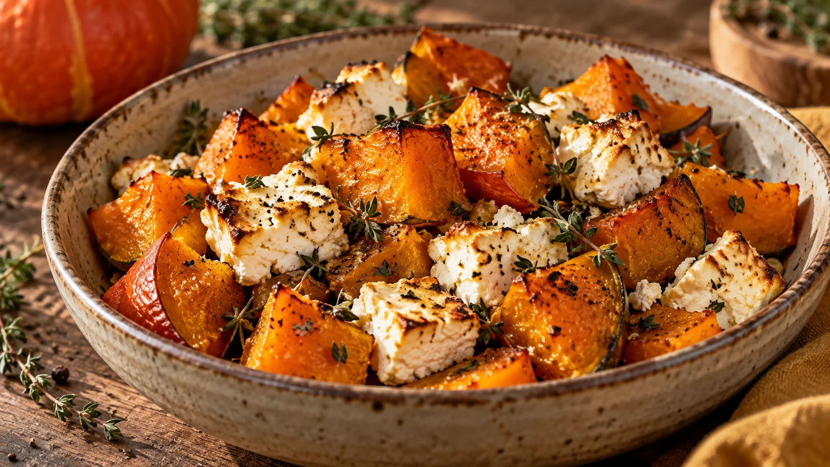 Kürbis mit Feta aus dem Airfryer