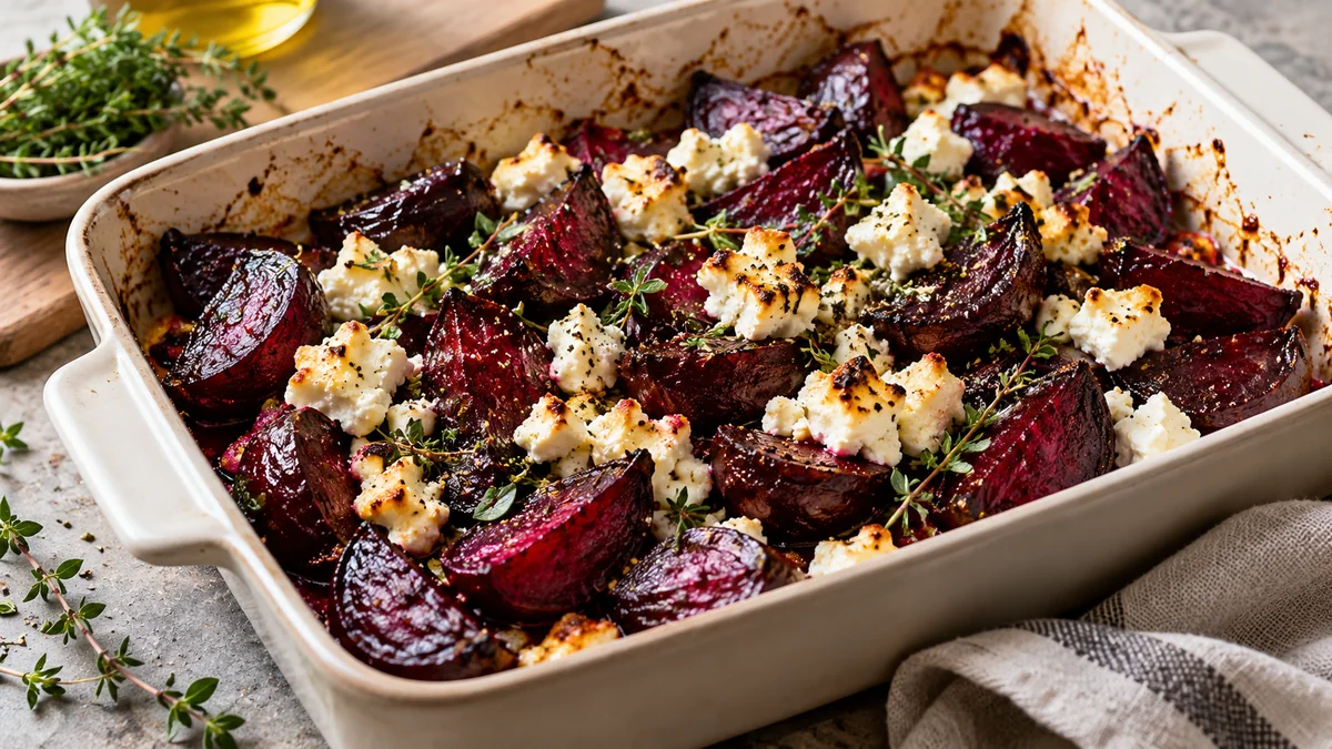 Ofengericht mit Roter Bete und Feta-Käse