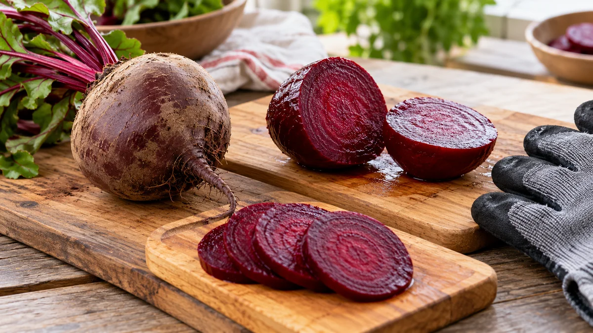 Rohe und gegarte Rote Bete zur Vorbereitung